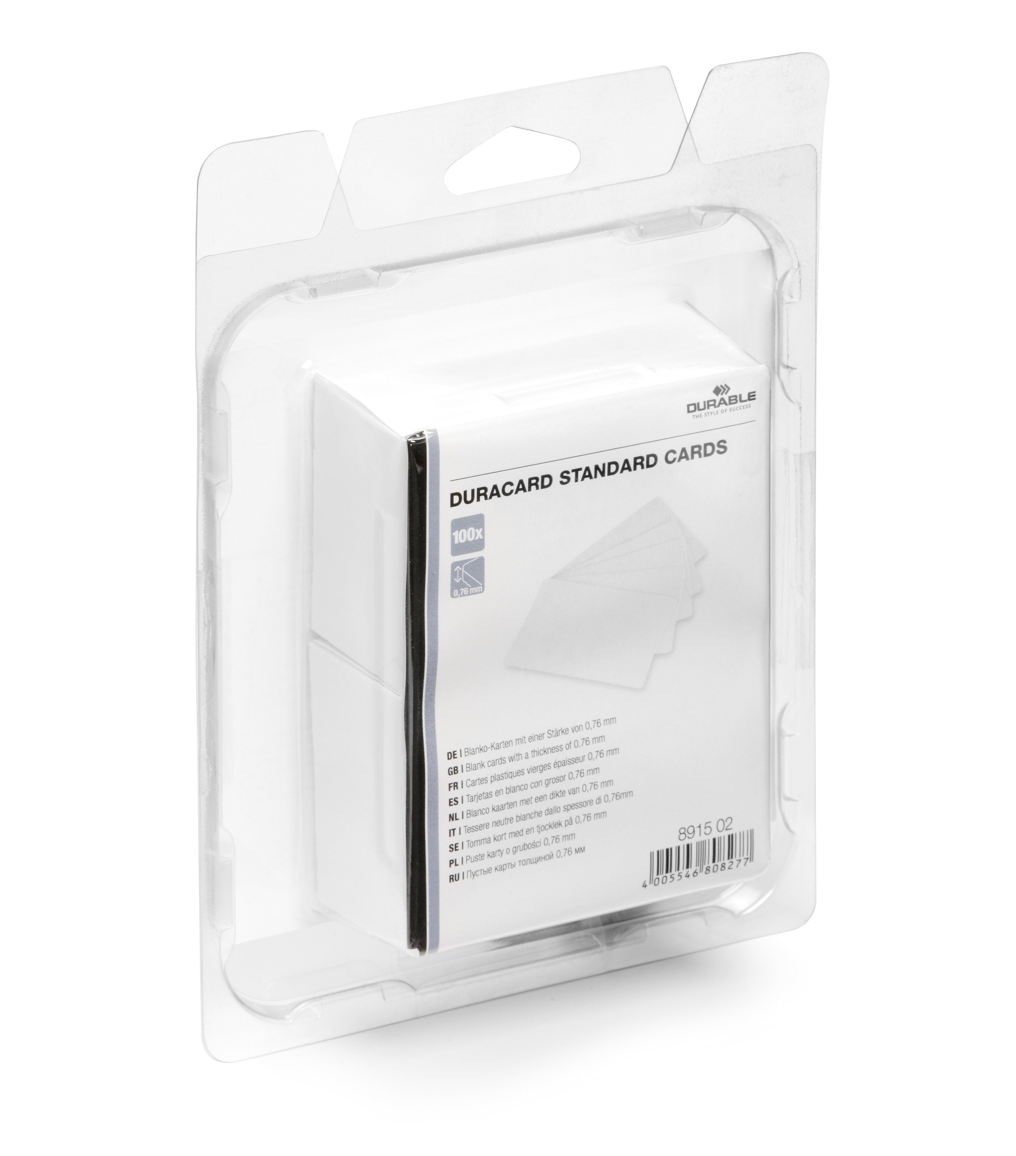 Plastkort Durable Duracard Standard Vit 0.76mm 100st