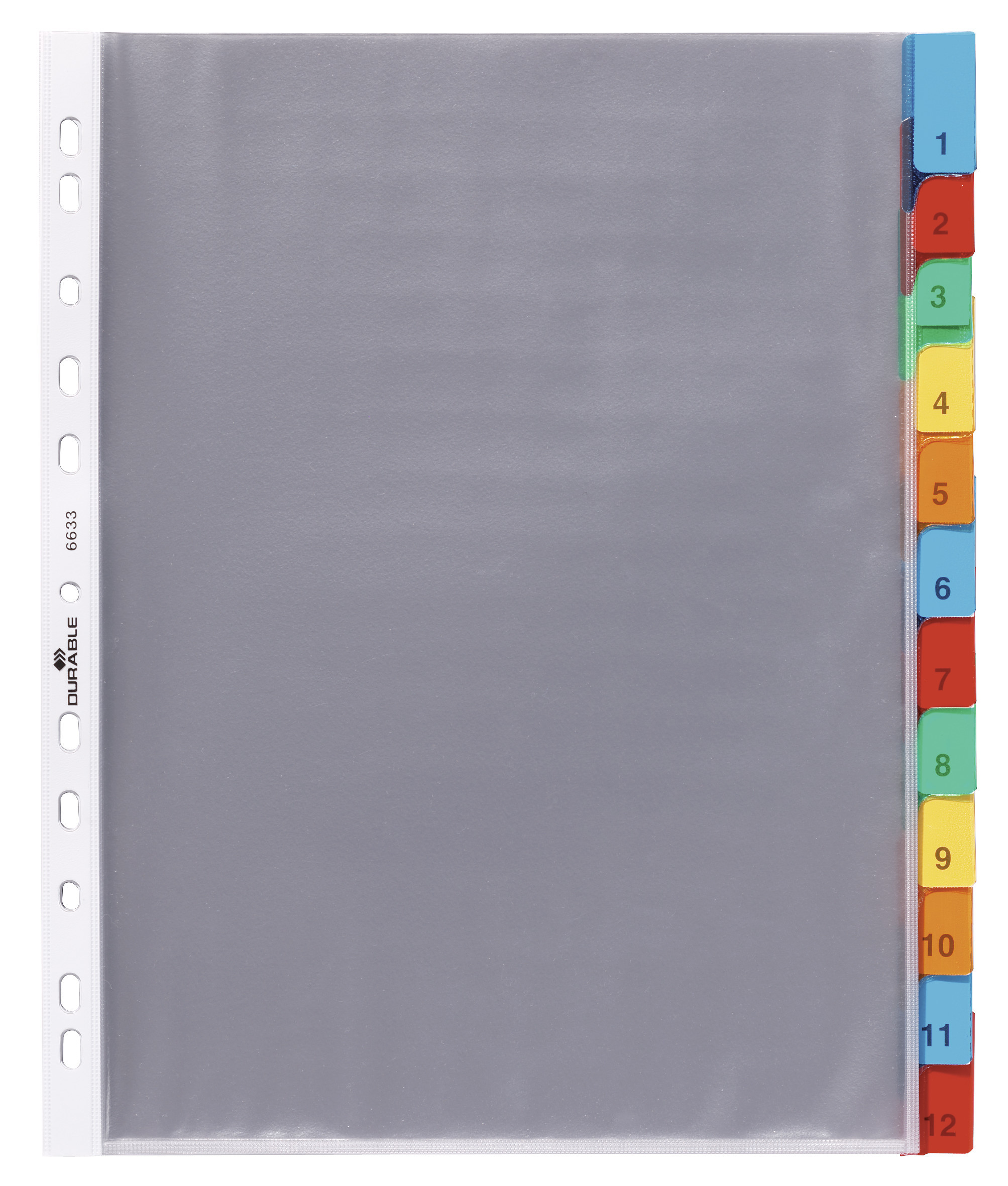 Plastficksregister Durable 12-del med Tryckta Flikar Transparent A4 1-12