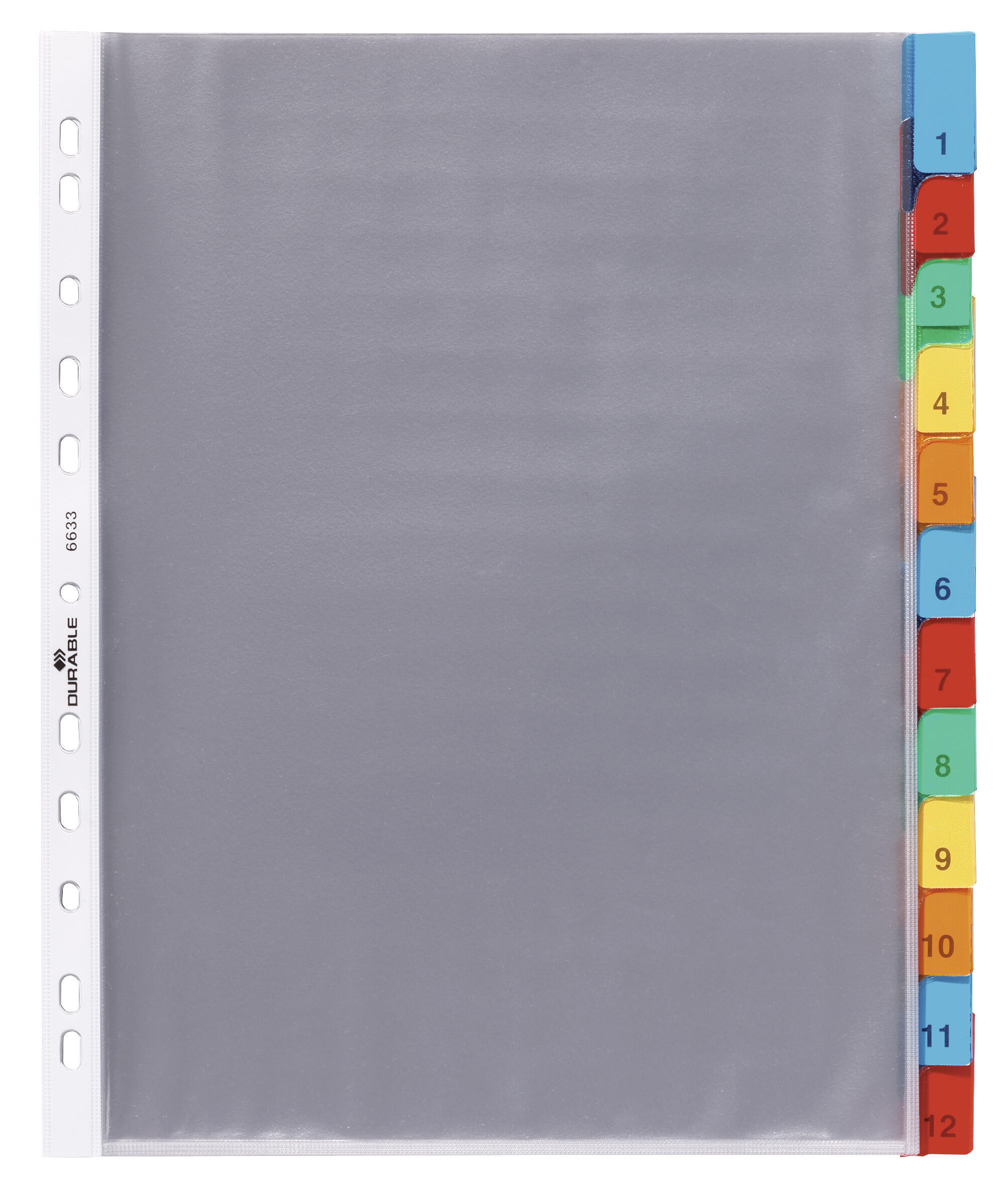 Plastficksregister Durable 12-del med Tryckta Flikar Transparent A4 1-12