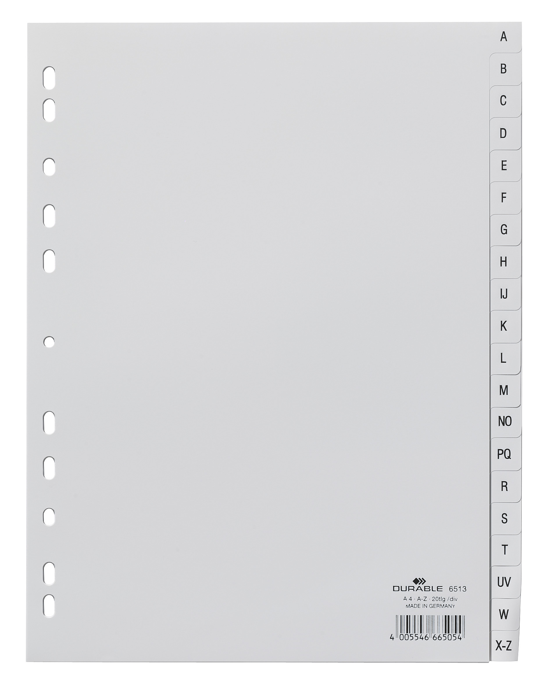 Pärmregister Durable 20-del med Tryckta Flikar PP A-Z