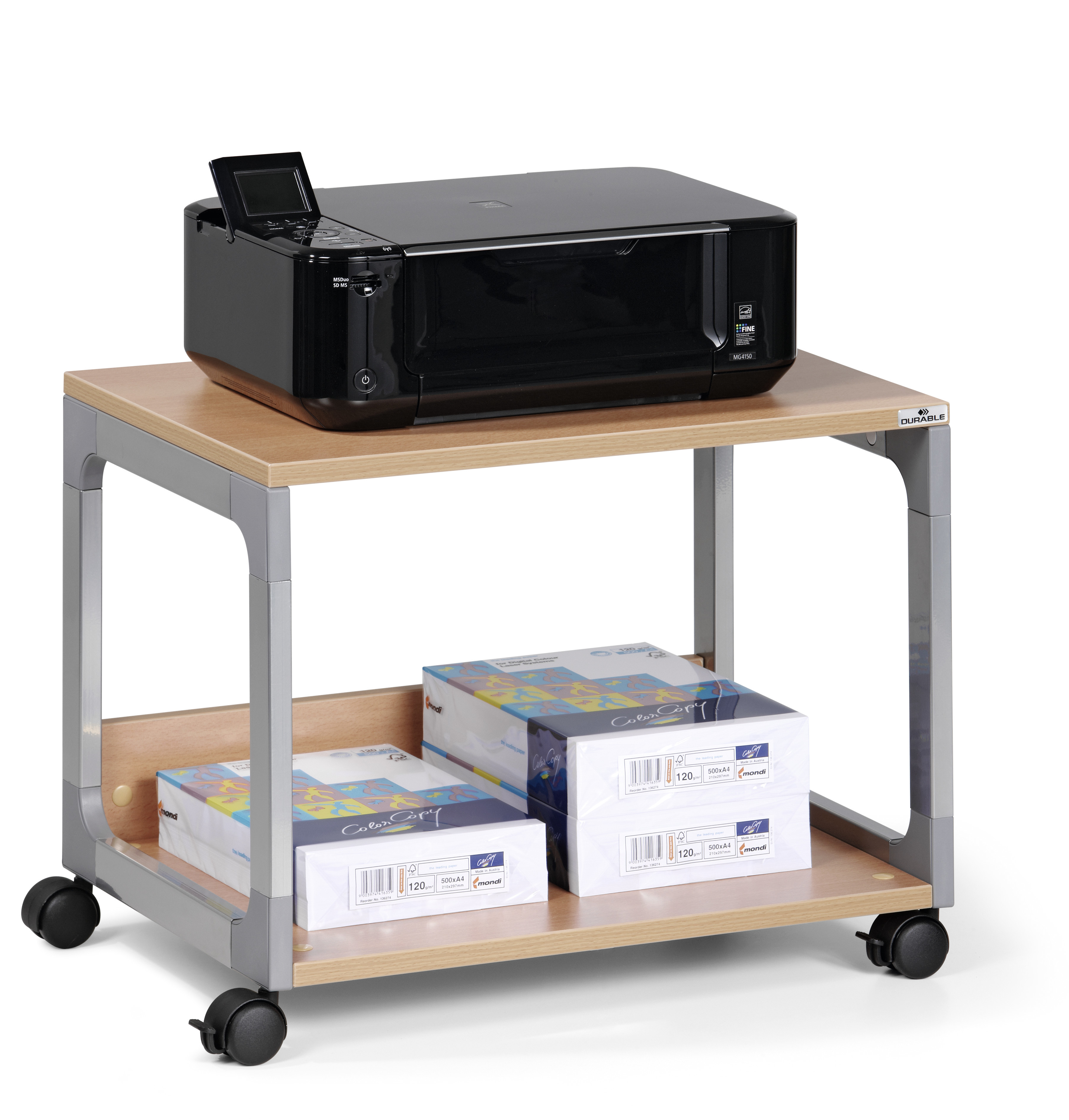 Förvaringshurts Durable System Multi 48 på Hjul Metallic Silver