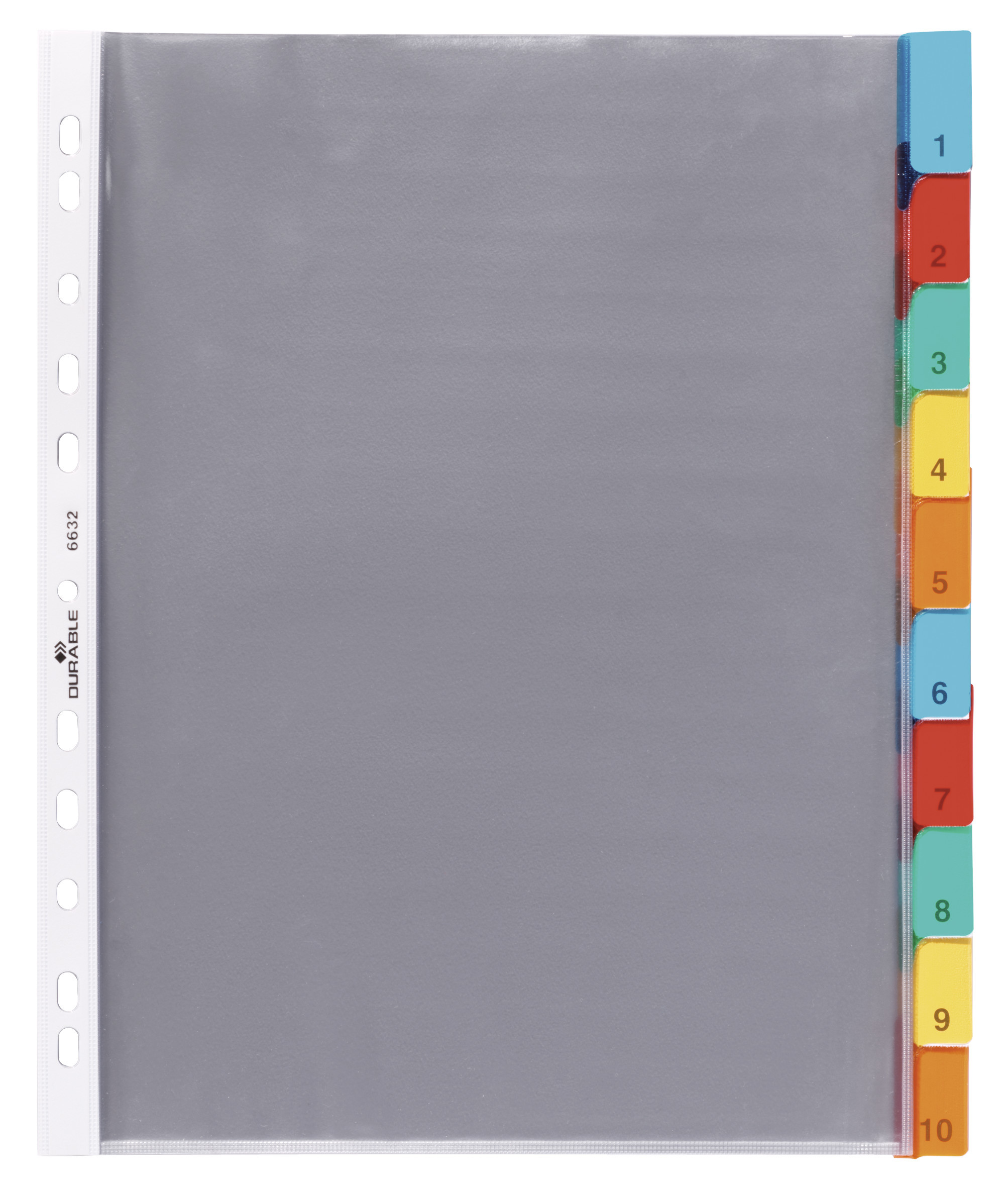 Plastficksregister Durable 10-del med Tryckta Flikar Transparent A4 1-10