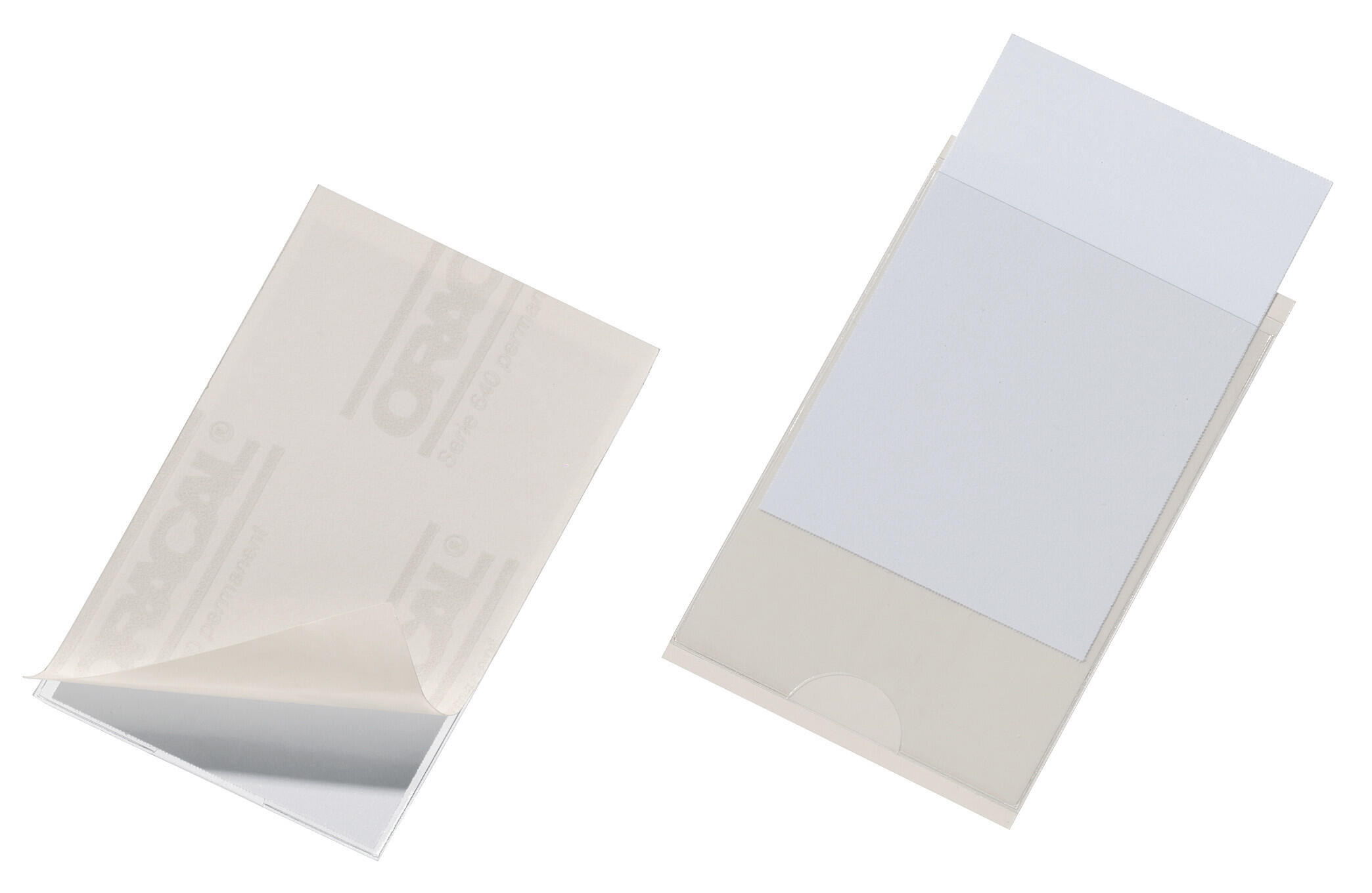 Plastficka Durable Pocketfix Självhäftande med tumgrepp Transparent 90x57mm 100s