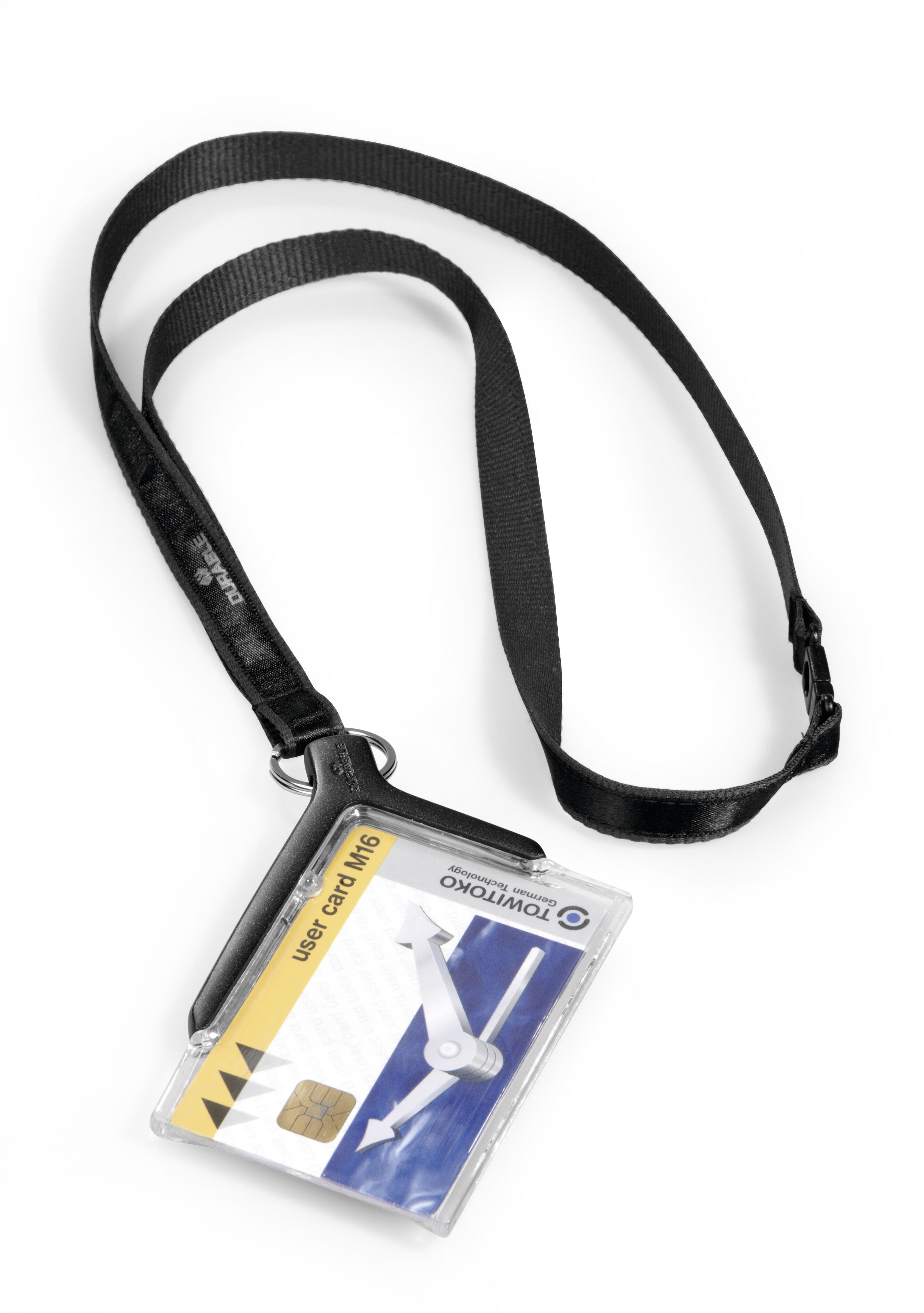 Korthållare Durable De Luxe med Halsband för 1 Kort Mörkgrå 10st
