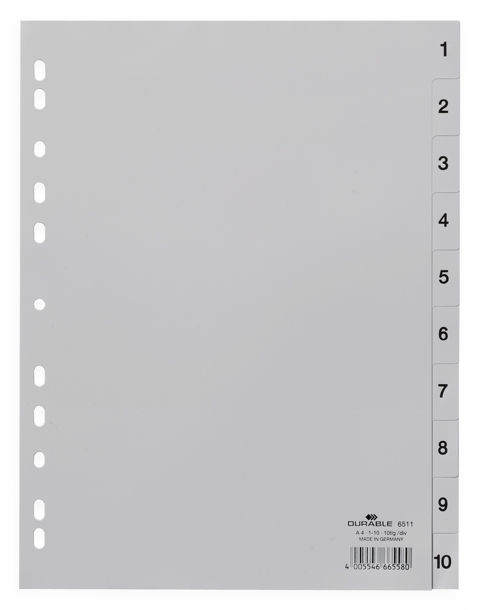 Pärmregister Durable 10-del med Tryckta Flikar PP 1-10