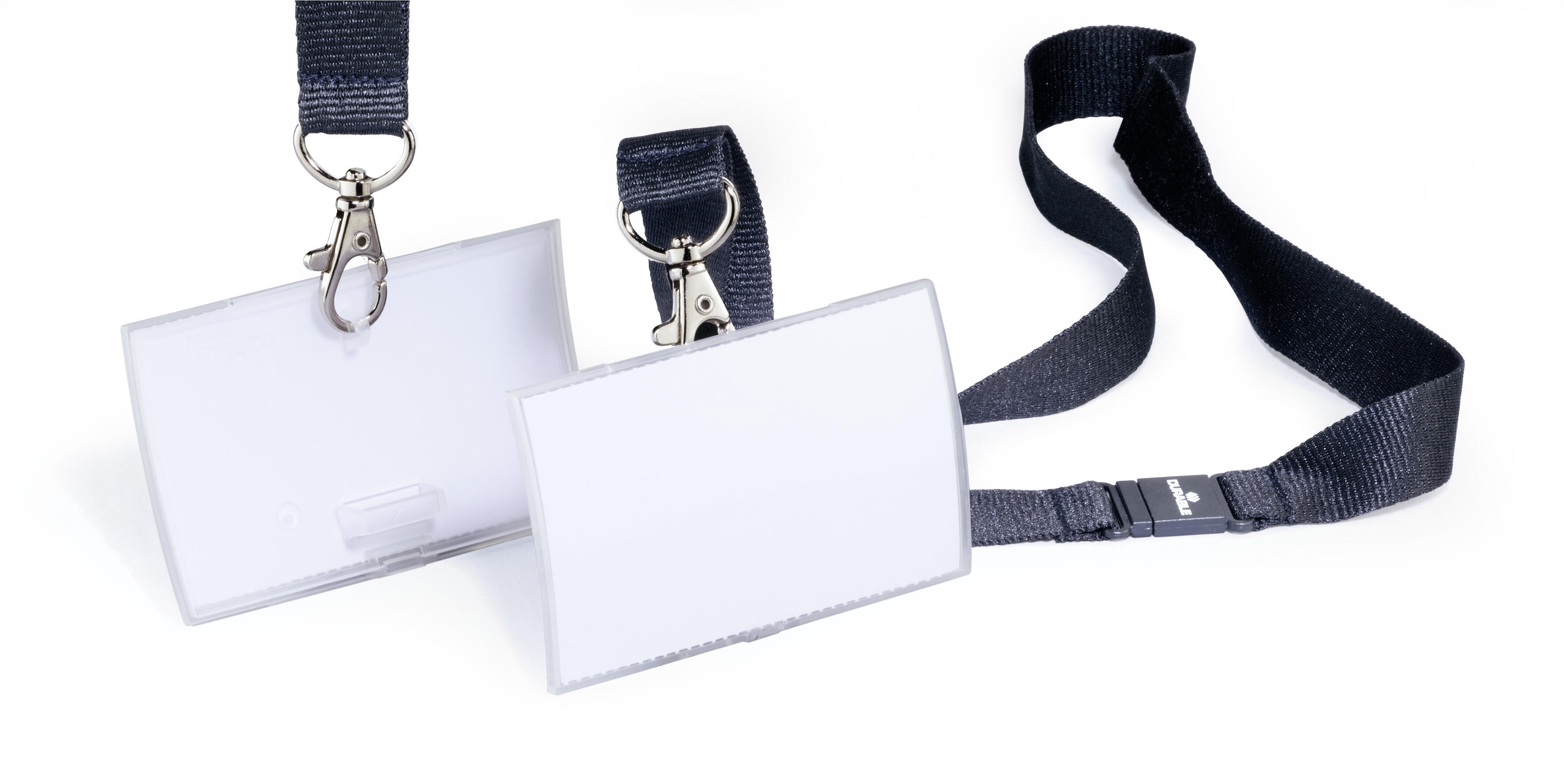 Namnskylt Durable Click Fold med Halsband Transparent 54x90mm 10st