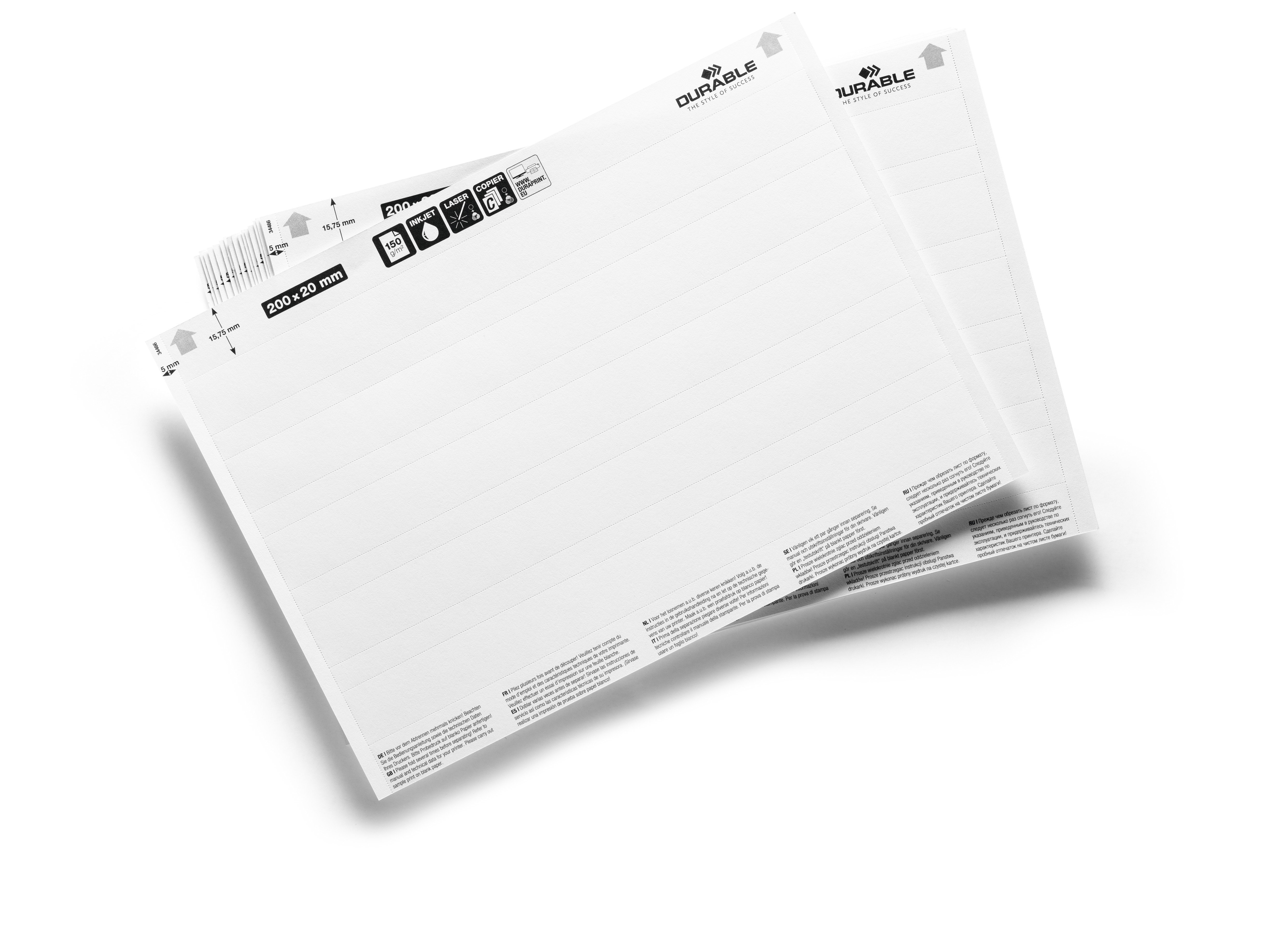 Etiketter Durable till Etiketthållare 200x20mm
