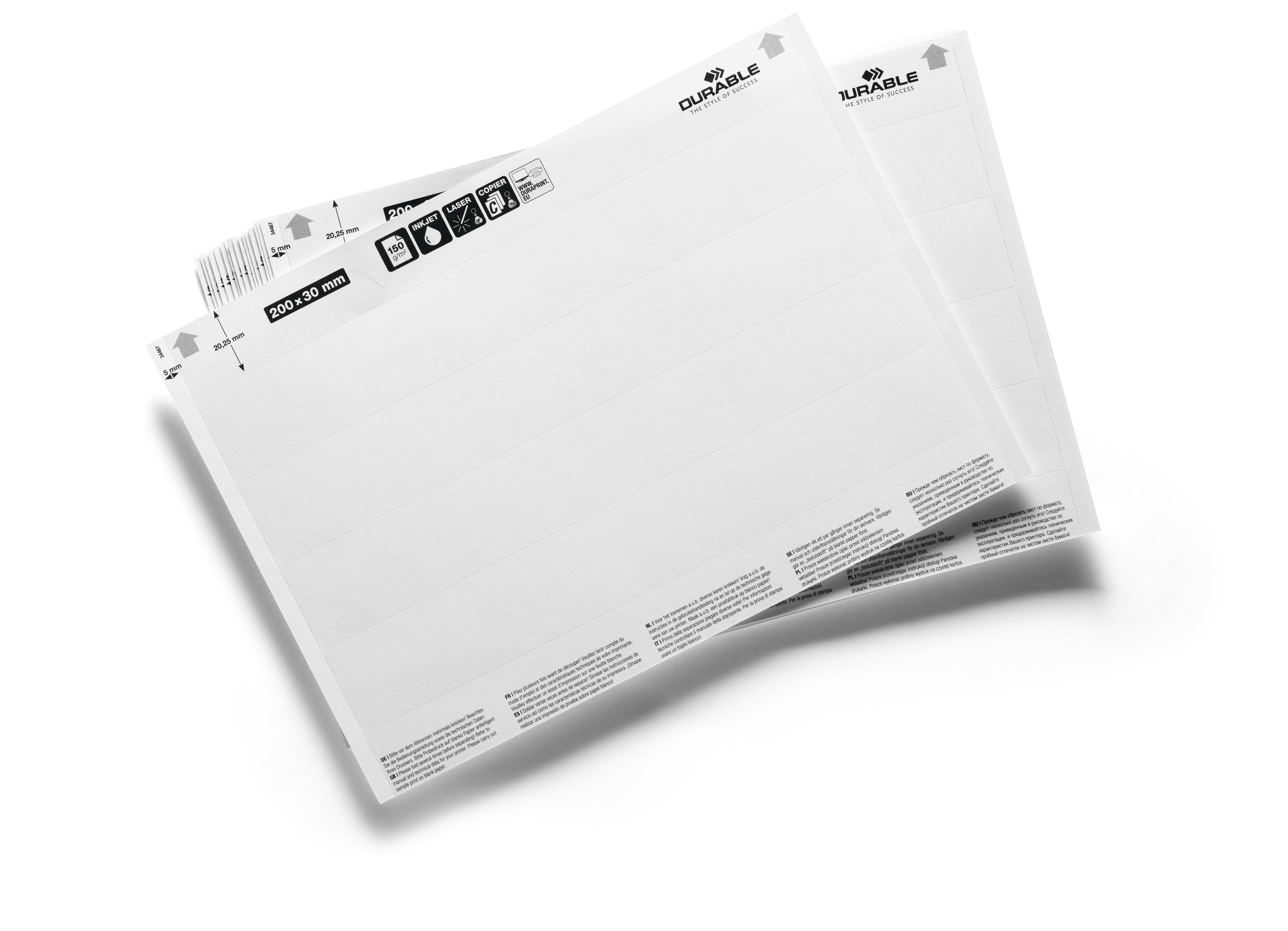 Etiketter Durable till Etiketthållare 200x30mm