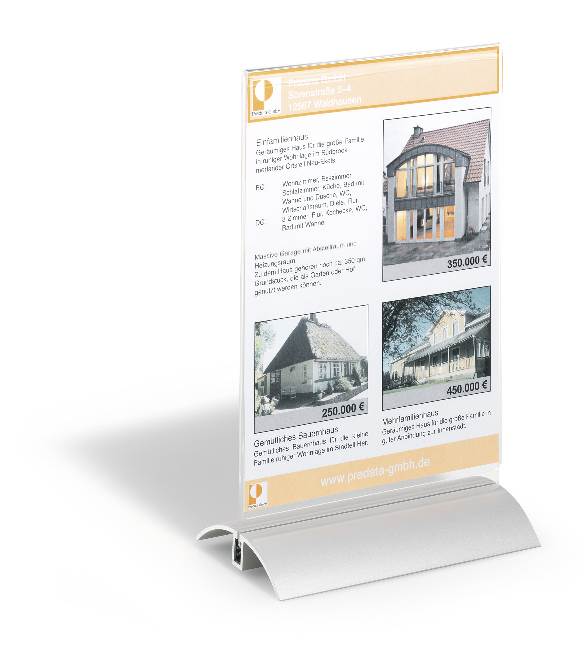 Bordsskylt Durable Presenter Transparent A5 Stående