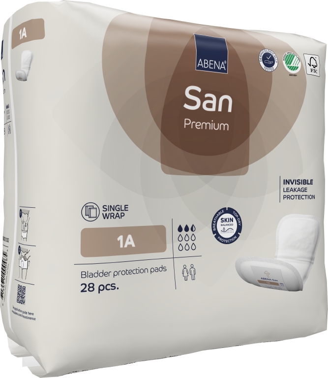 Kroppsformat Skydd Abena San Premium 1A Vit 10x28cm 2.5 Droppar 28st