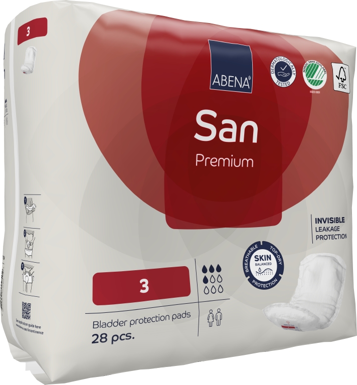Kroppsformat Skydd Abena San Premium 3 Vit 11x33cm 4 Droppar 28st