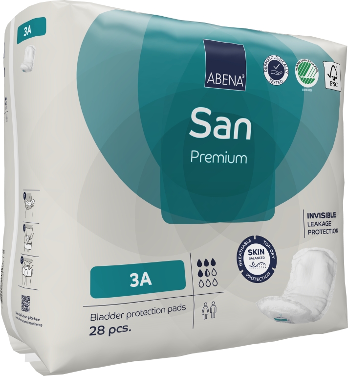 Kroppsformat Skydd Abena San Premium 3A Vit 11x33cm 4.5 Droppar 28st