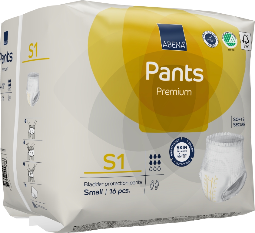 Engångsbyxa Abena Pants Premium Vit S1 60-90cm 6 Droppar 16st