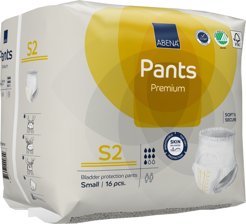 Engångsbyxa Abena Pants Premium Vit S2 60-90cm 7 Droppar 16st