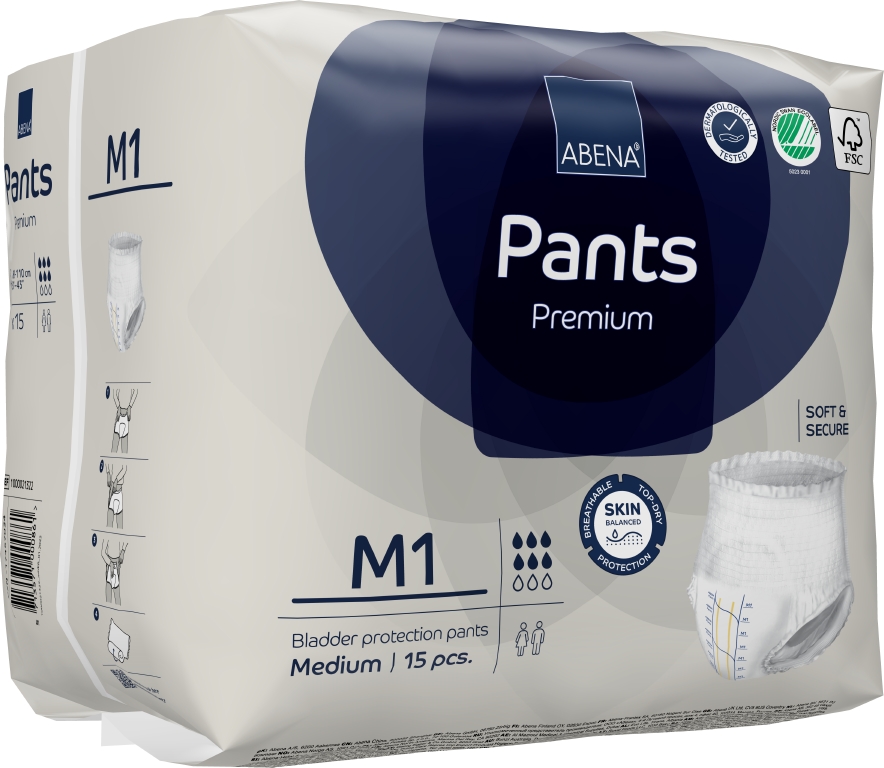 Engångsbyxa Abena Pants Premium Vit M1 80-110cm 6 Droppar 15st