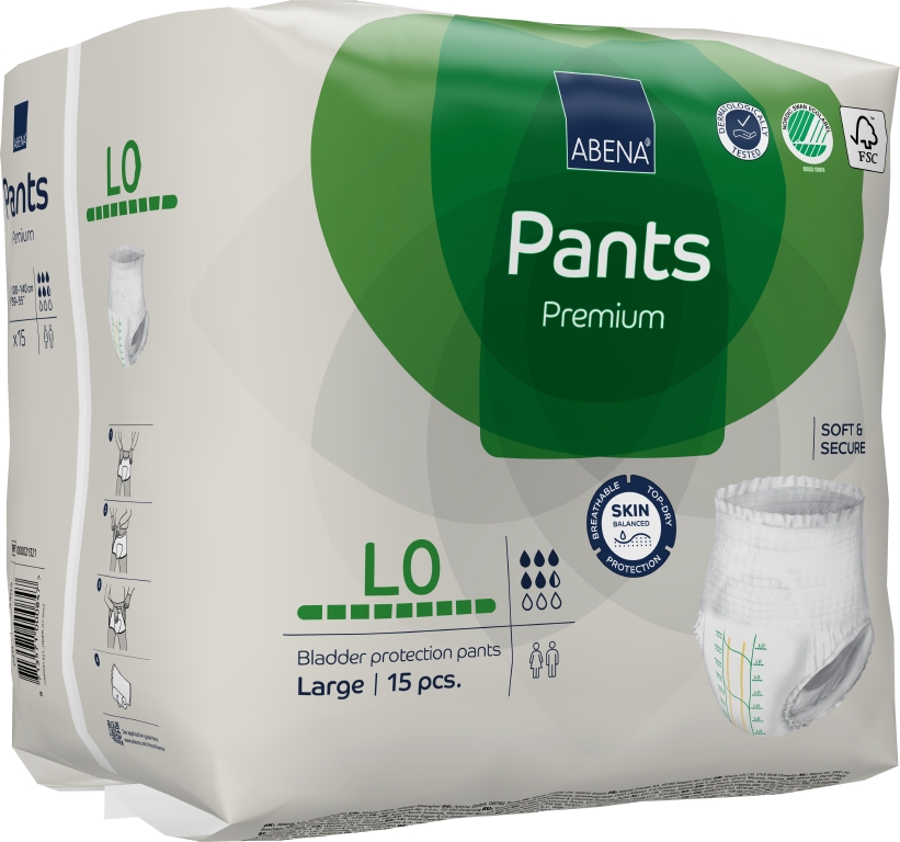 Engångsbyxa Abena Pants Premium Vit L0 100-140cm 5.5 Droppar 15st