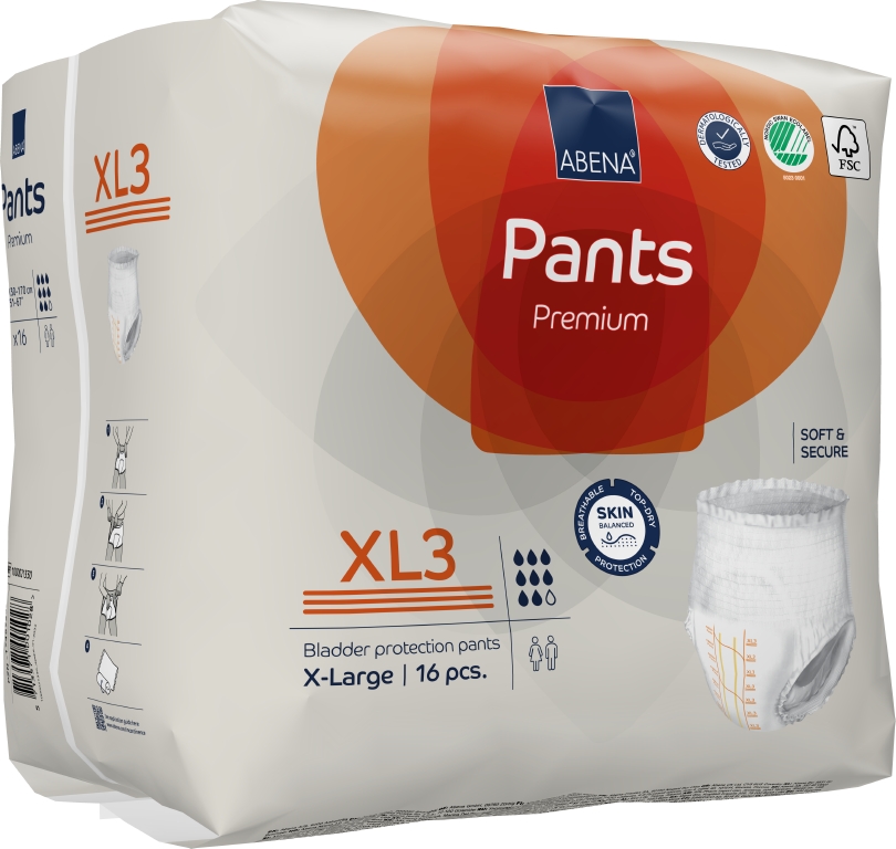 Engångsbyxa Abena Pants Premium Vit XL3 130-170cm 8 Droppar 16st