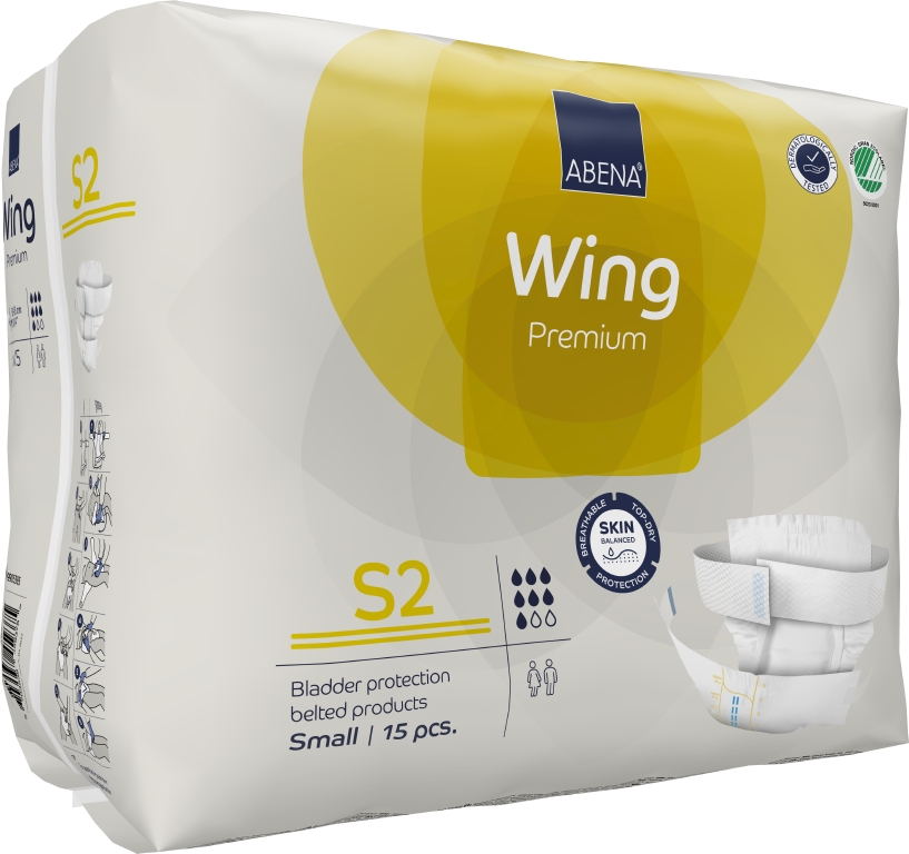 Bältesprodukter Abena Wing Premium Vit S2 50-85cm 7 Droppar 15st