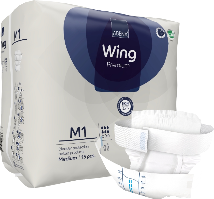 Bältesprodukter Abena Wing Premium Vit M1 70-110cm 6 Droppar 15st
