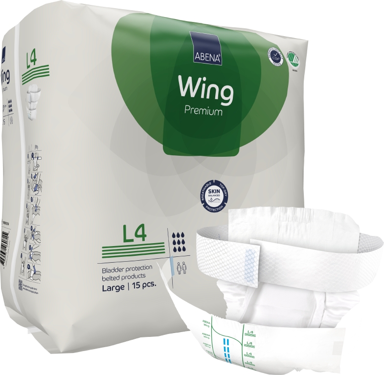 Bältesprodukter Abena Wing Premium Vit L4 90-135cm 9 Droppar 15st
