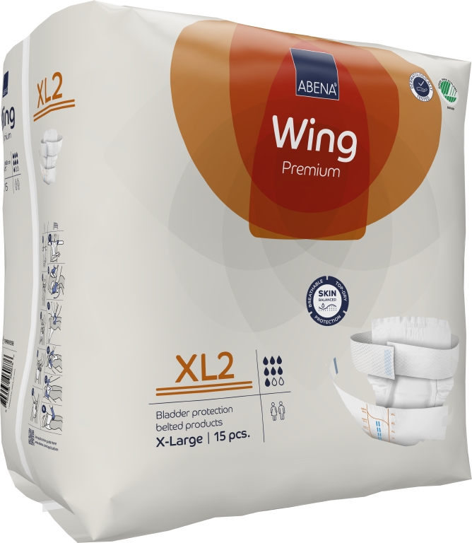 Bältesprodukter Abena Wing Premium Vit XL2 110-160cm 7 Droppar 15st