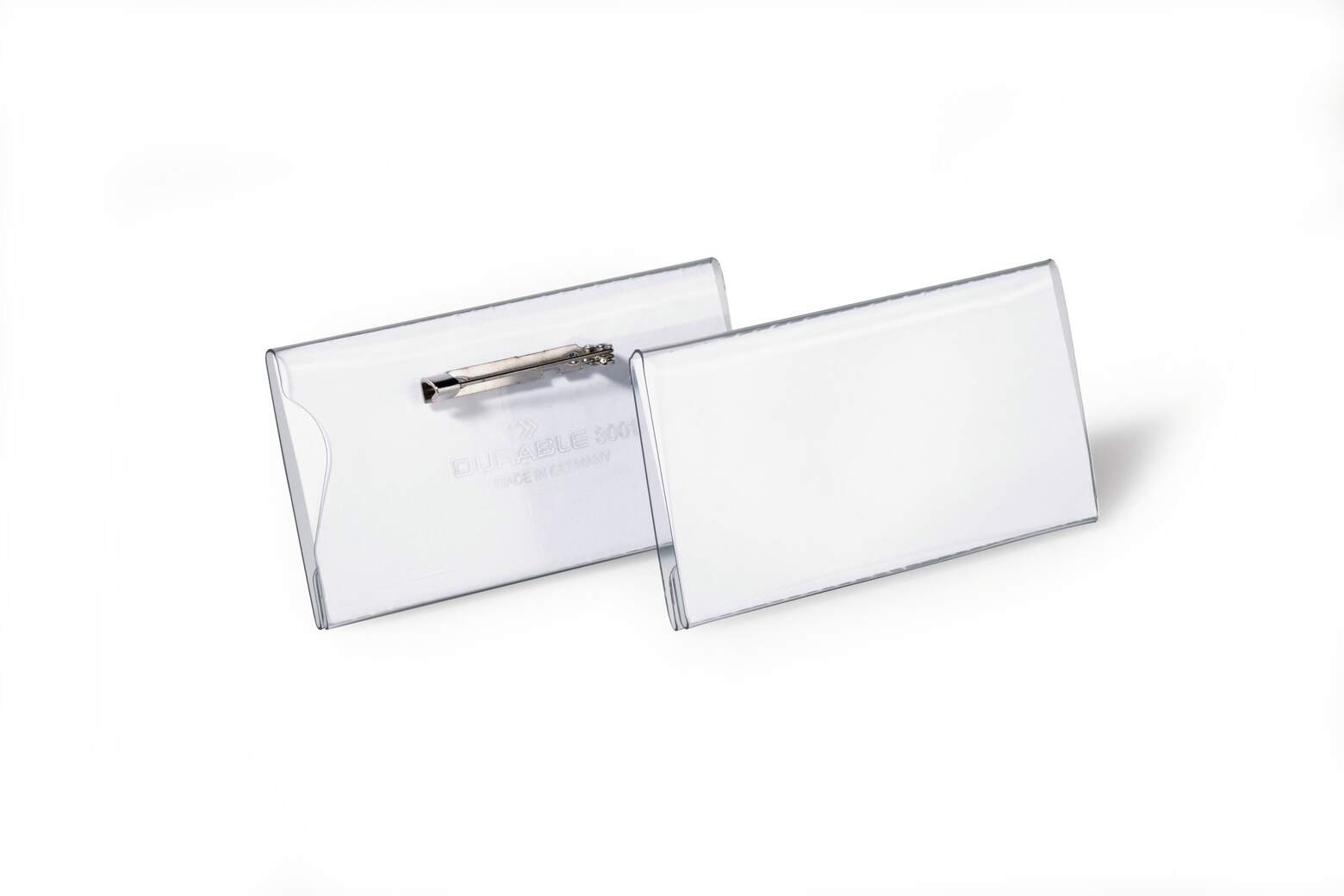 Namnskylt Durable med Platt Nål Transparent 40x75mm 100st
