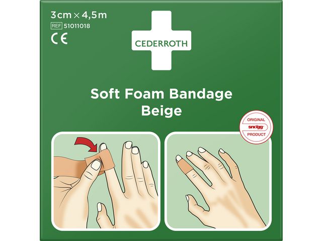 Plåster Cederroth Soft Foam Beige 3cmx4.5m