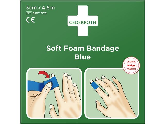 Plåster Cederroth Soft Foam Blå 3cmx4.5m