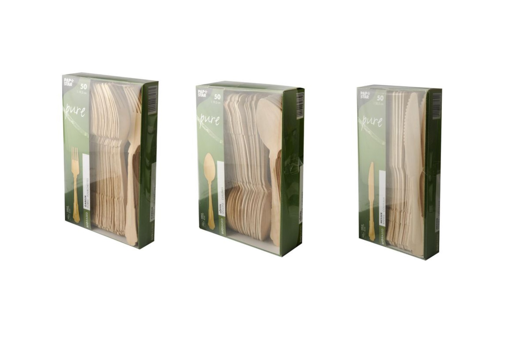 Bestick Papstar Pure Premium Trä 50st