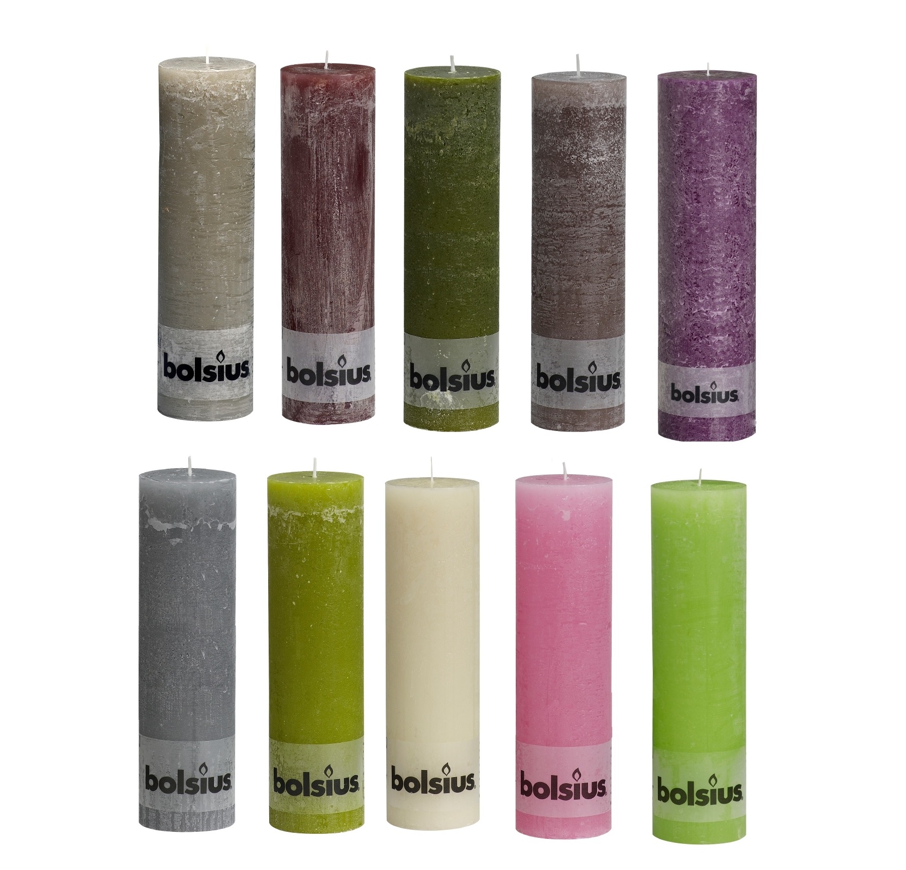 Blockljus Bolsius Rustika Paraffin 6.8x19cm 65h