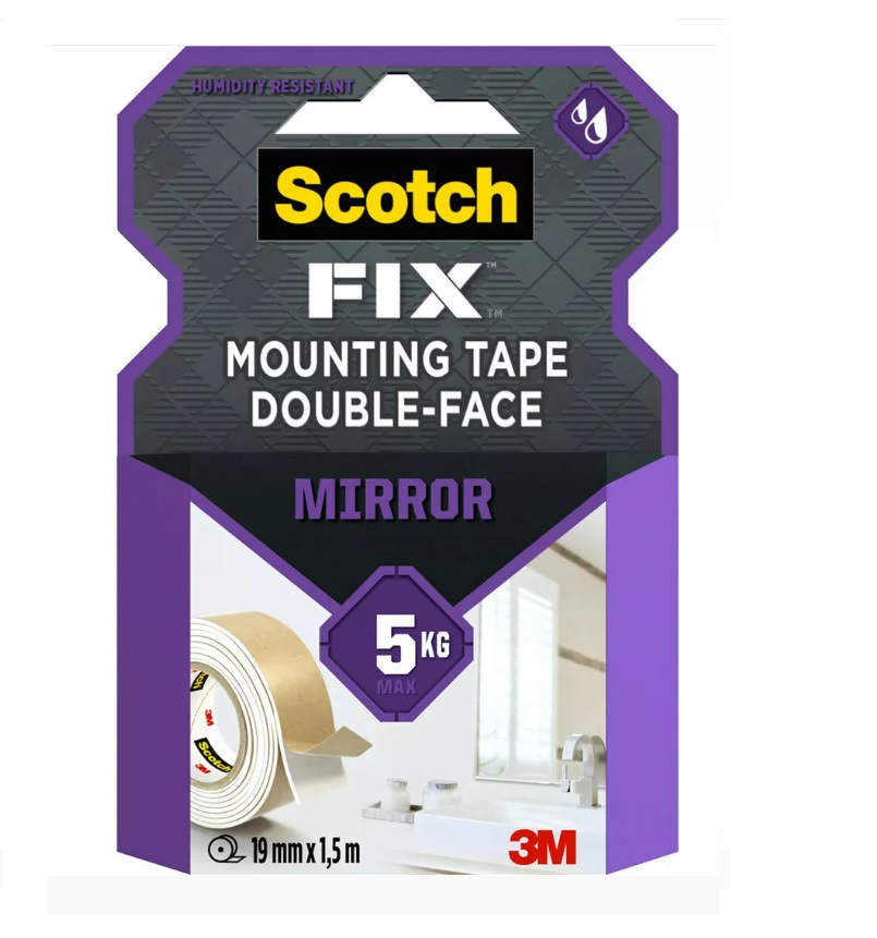 Monteringstejp 3M Scotch-Brite Spegel 19mm