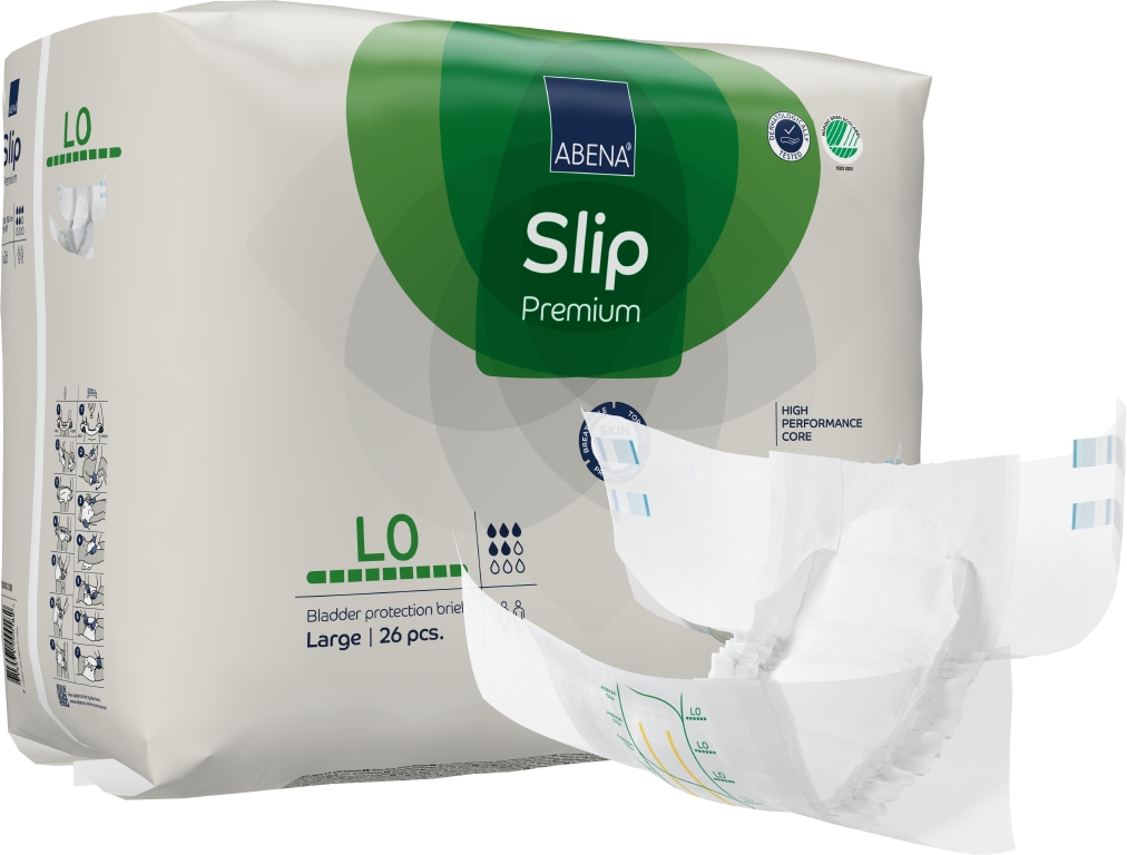 Allt-i-ett Skydd Abena Slip Premium Vit L0 100-150cm 5 Droppar 26st