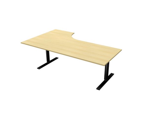 Bord Lanab El Höger Björklaminat/Svart 200x120cm