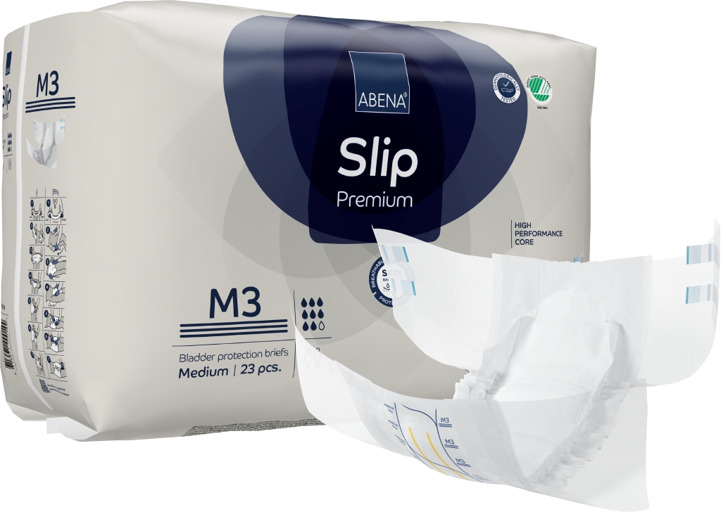 Allt-i-ett Skydd Abena Slip Premium Vit M3 70-110cm 8 Droppar 23st