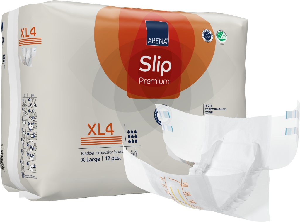 Allt-i-ett Skydd Abena Slip Premium Vit XL4 110-170cm 9 Droppar 12st