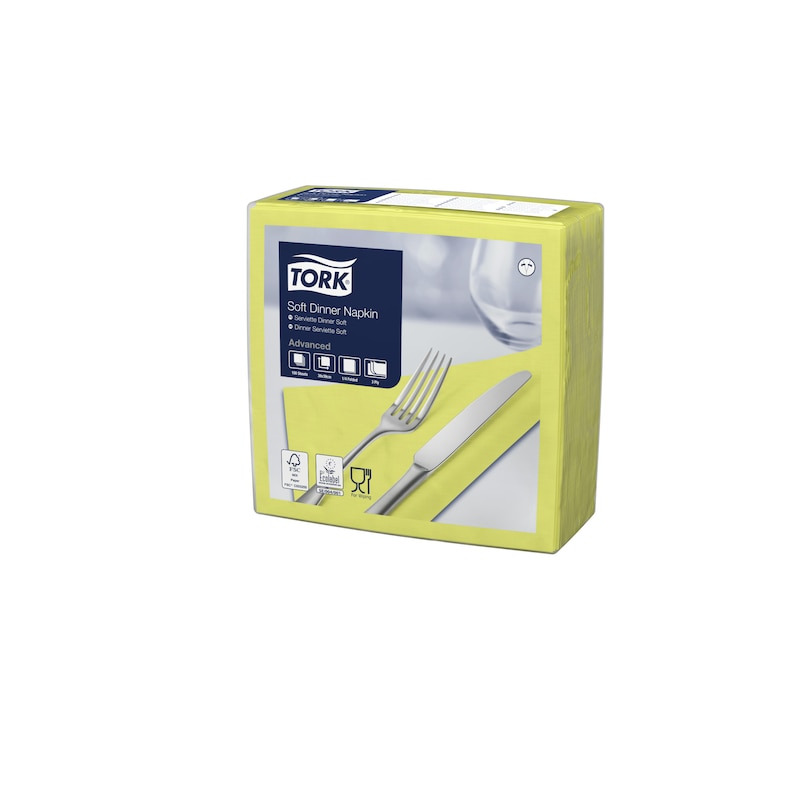Middagsservett Tork Mjuk Advanced 3-Lagers Lime 39x39cm 100st
