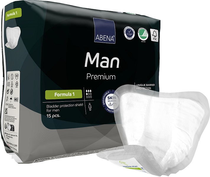 Inkontinensskyd Abena Man Formula 1 Premium Vit 29x23cm 4 Droppar 15st