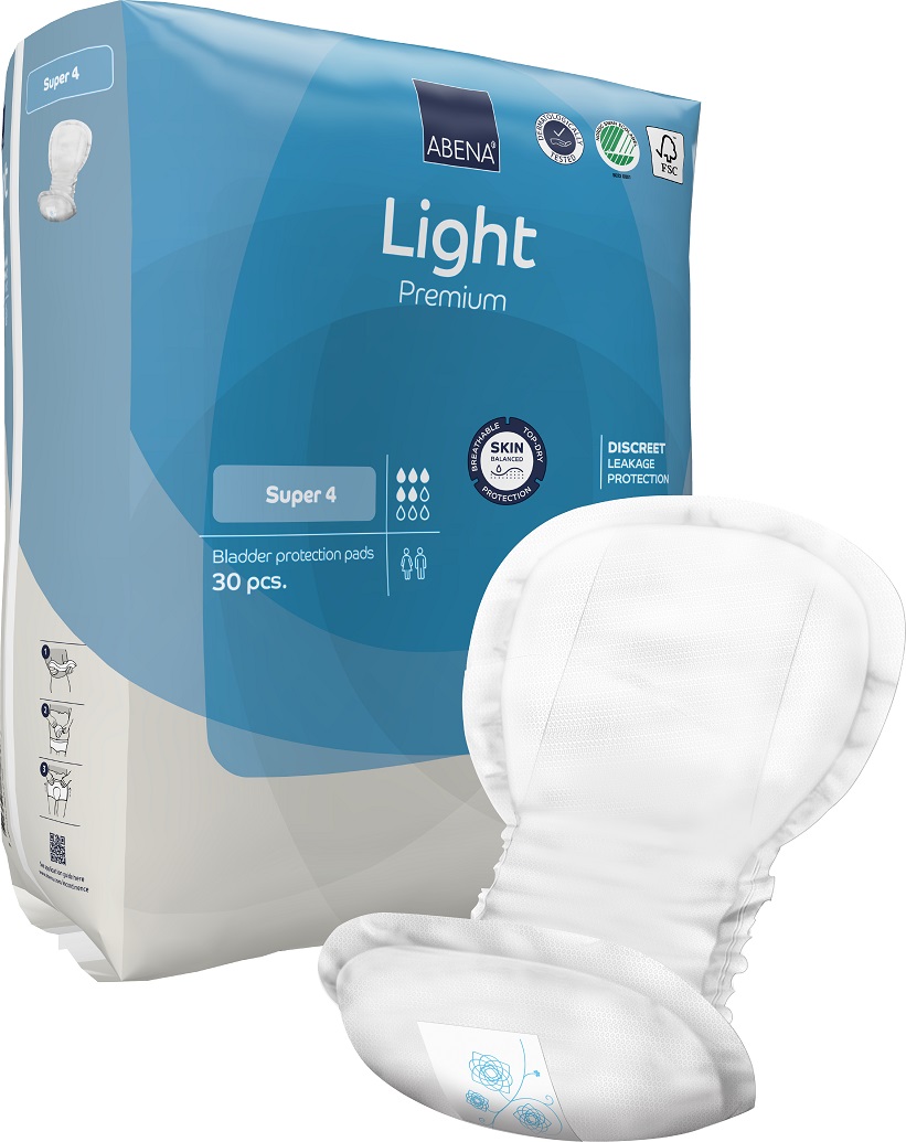 Kroppsformat Skydd Abena Light Super 4 Vit 20x42cm 5 Droppar 30st
