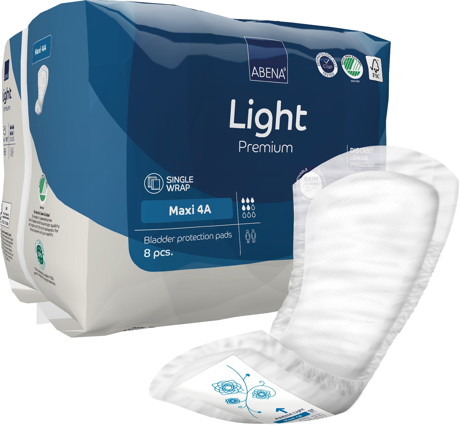 Kroppsformat Skydd Abena Light Maxi 4A 15x41cm 5 Droppar 8st