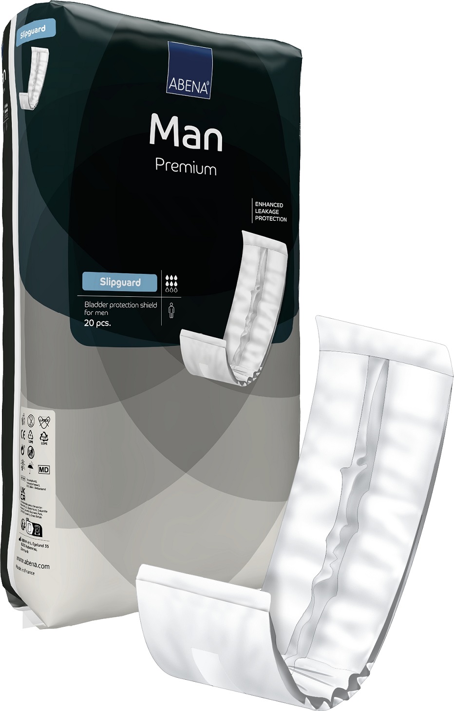 Herrskydd Abena Man Slipguard Premium Vit 40x9cm 6 Droppar 20st