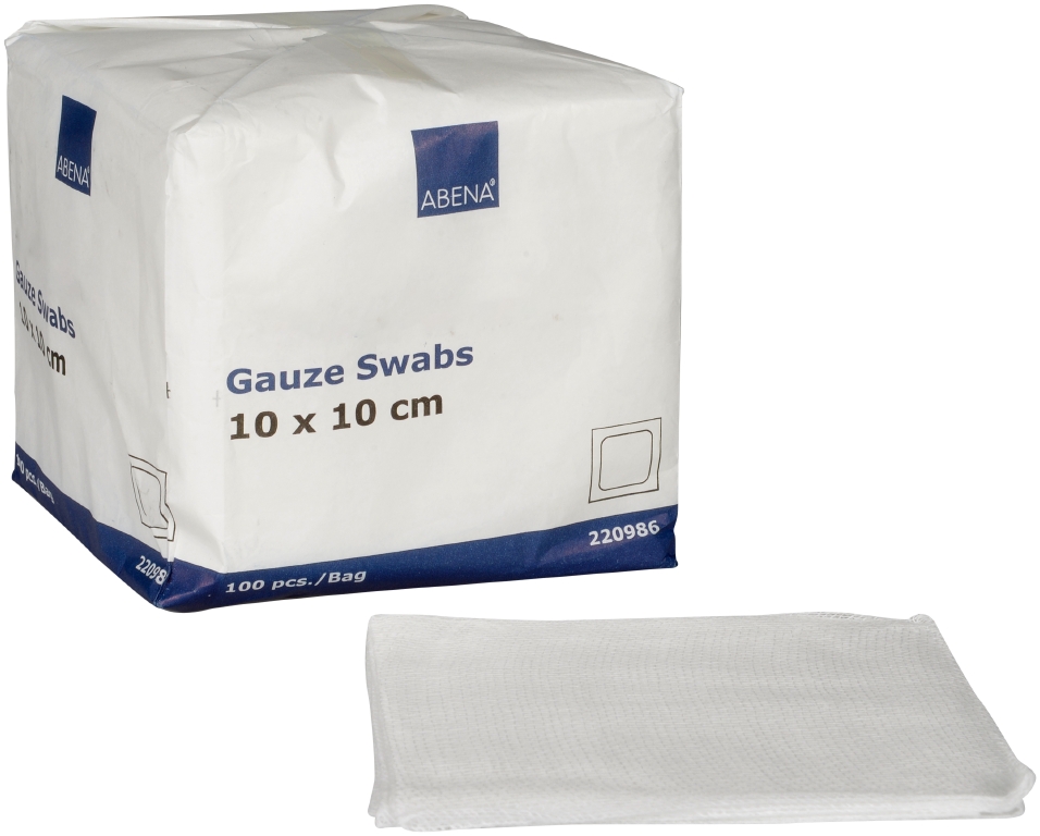 Gasvävskompresser Abena Osteril 8-lags Vit 10x10cm 100st
