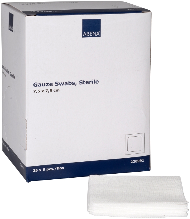 Gasvävskompresser Abena Steril 8-lags Vit 7.5x7.5cm 625st