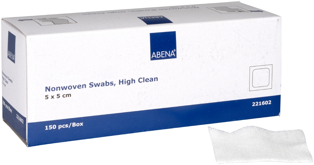 Kompress Abena Nonwoven Clean-box 4-lags Vit 5x5cm 150st
