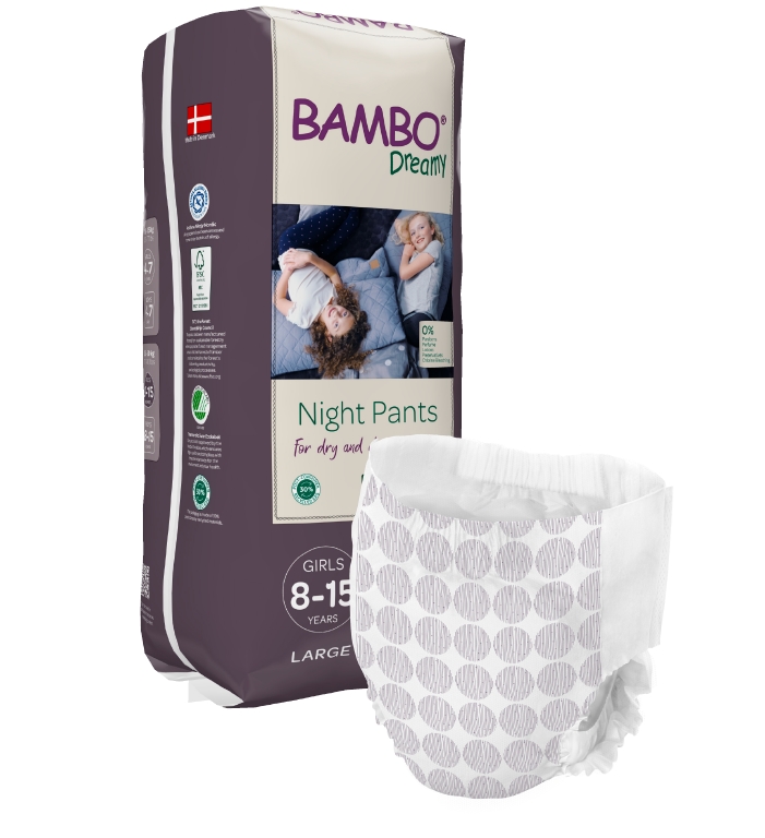 Byxblöja Bambo Dreamy Night Pants Girl 8-15år 13-50kg 10st