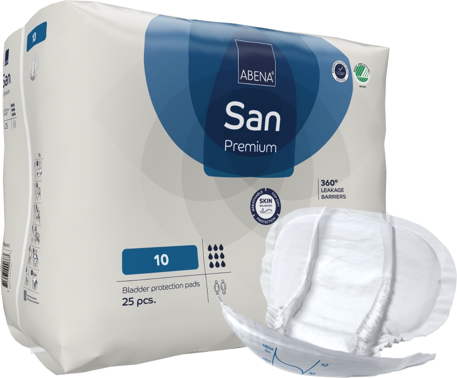 Kroppsformat Skydd Abena San Premium Vit S10 37x73cm 9 Droppar 25st