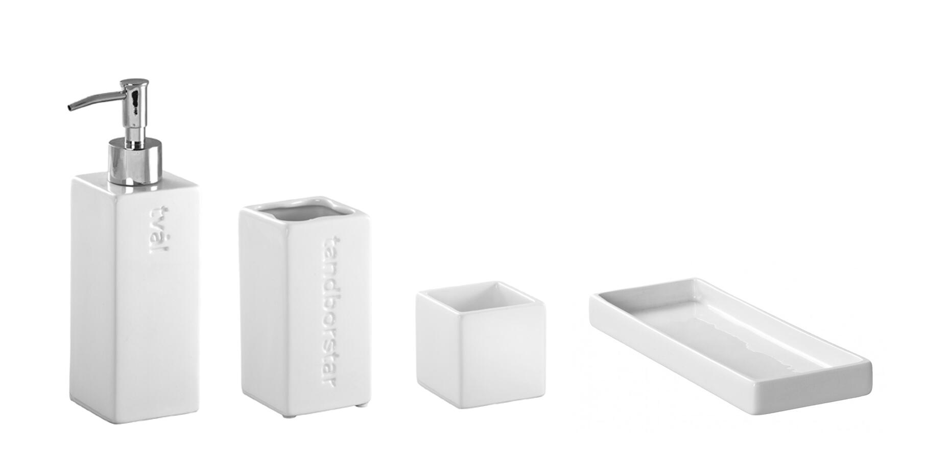 Badrumsset Cult Design Kub Vit Blank 4 delar Badrumsset Cult Design Kub Vit Blank 4 delar