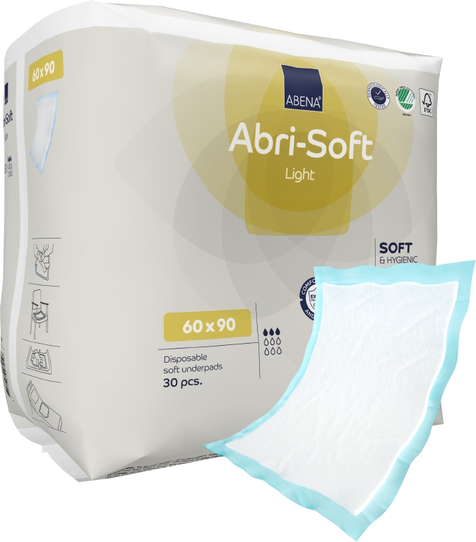 Underlägg Abena Abri-Soft Economy Vit-Blå 60x90cm 30st