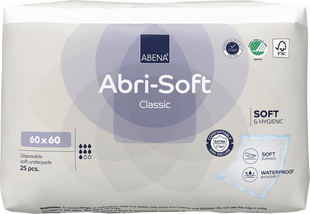 Underlägg Abena Abri-Soft Classic Vit-Blå 60x60cm 25st