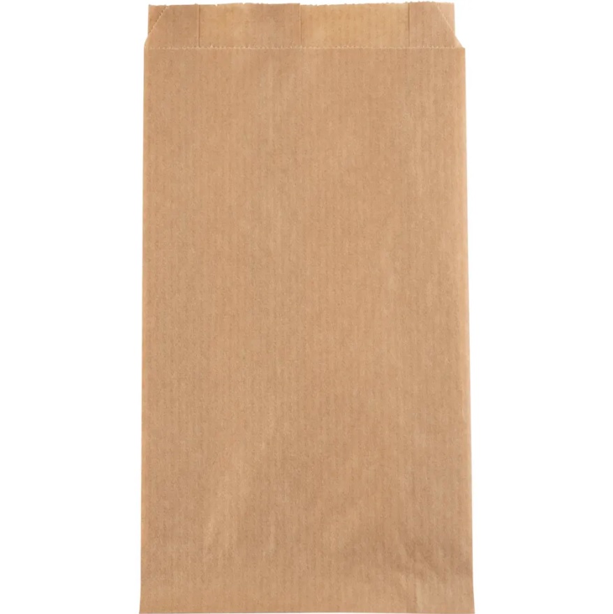 Hotdog Påse Abena med Fals Papper Brun 19x10cm 1000st