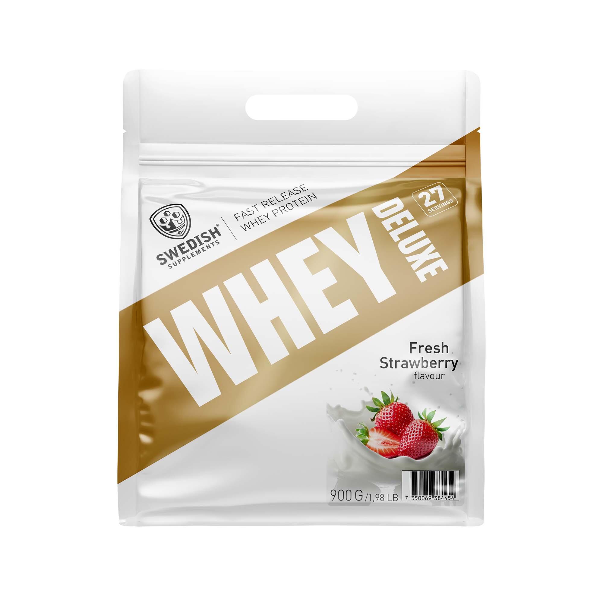 Kosttillskott Swedish Supplements Whey Protein Deluxe Fresh Strawberry 900g